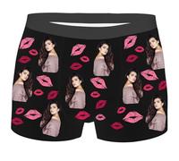 Mes Soft Briefs Sous-vêtements personnalisés pour homme Photo drôle personnalisée Sous-vêtements pour HusbUnderpants pour la vie quotidienne Cadeaux de Saint-Valentin, gris foncé, S