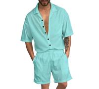 Mes Streatwear Survêtements pour Moi Costume De Sport Mes T-Shirt Set Mes Gym Shirt Mes Pantalons De Sport, Z2-Lake Blue, M