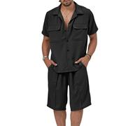 Mes Streatwear Survêtements pour Moi Costume De Sport Mes T-Shirt Set Mes Gym Shirt Mes Pantalons De Sport, A-black1, XL