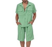 Mes Streatwear Survêtements pour Moi Costume De Sport Mes T-Shirt Set Mes Gym Shirt Mes Pantalons De Sport, Z2-Lake Blue, XXL