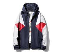 Mes Veste Imperméable Mes Autum Thi Colour Match Sport Jacket Mes Basic Casual Jacket Mes Multiple Pockets Hooded Sweat Jacket, K-Dark Blue2, XXL
