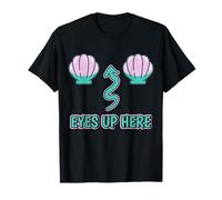 Mes yeux sont là-haut avec une sirène découpée pour les seins des femmes T-Shirt