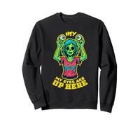 Mes Yeux sont levés Ici : Zombie Girl, Horreur drôle, Halloween Sweatshirt