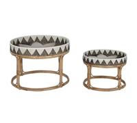 MESA CENTRO SET 2 RATAN 70X70X50 HECHO A MANO