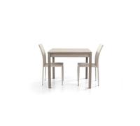 Mesa cuadrada 90x90 extensible a 180 cm apertura como un libro en acabado Roble Gris