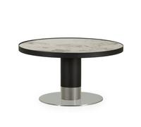 MESA DE CENTRO 80X80X42 PIEDRA BLANCO/METAL GRIS/ACERO INOXIDABLE