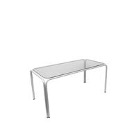 Mesa De Recepción Piqueras Y Crespo Modelo Vega - Estructura Plata Y Cristal Fumé Gris