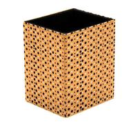 Mesa De Trabajo Pot à crayons carré pour bureau, Halloween, motif à pois noirs et blancs_1 pot à stylos, pot à stylos, pinceaux de maquillage, support d'affichage de bureau, organisateur de papeterie