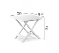 Mesa Resina Plegable Blanca 79x72x70 Cm.