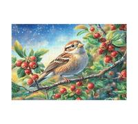 Mésange Baie 1000 Pièces Puzzle Expert Confirmé en Carton Anti-Déchirure Très Difficile Haute Difficulté Motif Complexe Idée Cadeau Anniversaire Premium 1000 PCS/75x50cm