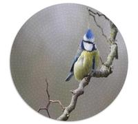 Mésange Oiseau Puzzle 1000 Pièces Rond Papier pour Adultes Branche Nature