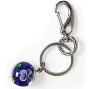 mesbilles - 1 Porte clé - Porte Billes Bleu 20 mm - Bille en Verre