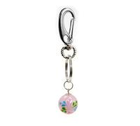mesbilles - 1 Porte clé - Porte Billes Rose 20 mm - Bille en Verre