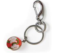 mesbilles - 1 Porte clé - Porte Billes Rouge 20 mm - Bille en Verre