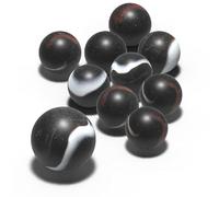 mesbilles - 10 Billes en Verre Givré Noir - 9 Billes et 1 Calot