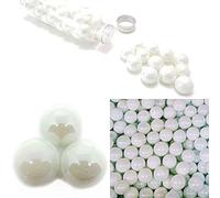 mesbilles - 10 Billes en Verre Glossy Blanc - 9 Billes et 1 Calot