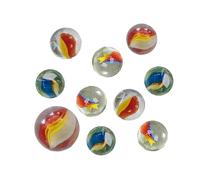 mesbilles - 10 Billes en Verre Oeil de Chat - 9 Billes et 1 Calot