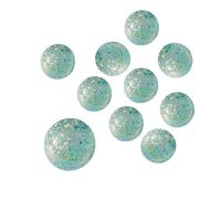 mesbilles - 10 Billes en Verre Pépite Bleu - 9 Billes et 1 Calot
