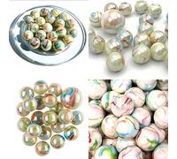 mesbilles - 10 Billes en Verre Précieuse - 9 Billes et 1 Calot