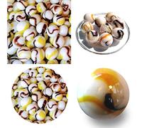 mesbilles - 10 Billes en Verre Tigre Jaune - 9 Billes et 1 Calot