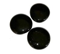 mesbilles 14 Billes Plates de 3 cm 250 GR de Galets en Verre Décoratifs de 30 mm Enfant Noir FR: Taille Unique (Taille Fabricant: 3 cm)