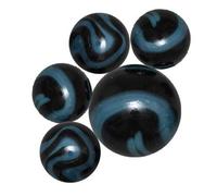 mesbilles - 25 Billes en Verre Gris Bleu : 24 Billes et 1 Calot
