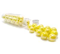mesbilles - 25 Billes Glossy Jaune - Bille en Verre 16 mm