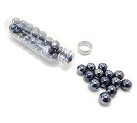 mesbilles - 25 Billes Glossy Noir - Bille en Verre 16 mm
