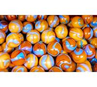 mesbilles - 25 Billes Orange Turquoise - Bille en Verre 16 mm