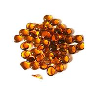 MesBilles - 250 GR Ambre Loupe 150 Billes Plates - Galet en Verre 12 mm Cailloux en Verre décoratifs