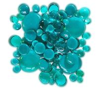 250 GR Billes Plates Mélange Bleu-Canard Billes en Verre Plates