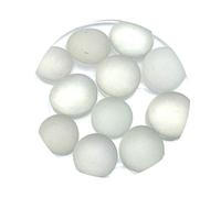 mesbilles - 250 GR Blanc Givré 60 Billes Plates - Galet en Verre 20 mm Cailloux en Verre décoratifs