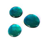 mesbilles - 250 GR Bleu Intense Loupe 14 Billes Plates - Galet en Verre 30 mm Cailloux en Verre décoratifs