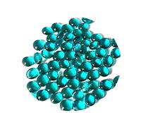 mesbilles - 250 GR Bleu Intense Loupe 150 Billes Plates - Galet en Verre 12 mm Cailloux en Verre décoratifs