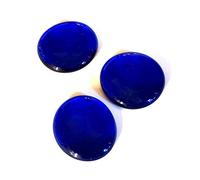 mesbilles - 250 GR Bleu Nuit Loupe 14 Billes Plates - Galet en Verre 30 mm Cailloux en Verre décoratifs
