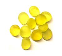 mesbilles - 250 GR Jaune Givré 60 Billes Plates - Galet en Verre 20 mm Cailloux en Verre décoratifs