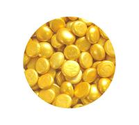 mesbilles - 250 GR Jaune Métallisé 60 Billes Plates - Galet en Verre 20 mm Cailloux en Verre décoratifs