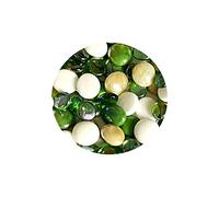 mesbilles - 250 GR Mélange Vert Loupe 60 Billes Plates - Galet en Verre 20 mm Cailloux en Verre décoratifs