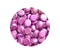 mesbilles - 250 GR Rose Métallisé 60 Billes Plates - Galet en Verre 20 mm Cailloux en Verre décoratifs