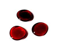 mesbilles - 250 GR Rouge Loupe 14 Billes Plates - Galet en Verre 30 mm Cailloux en Verre décoratifs