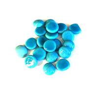 mesbilles - 250 GR Turquoise Perle 60 Billes Plates Plates - Galet en Verre 20 mm Cailloux en Verre décoratifs
