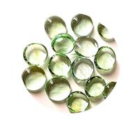 mesbilles - 250 GR Vert Léger Loupe 60 Billes Plates - Galet en Verre 20 mm Cailloux en Verre décoratifs