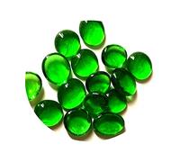 mesbilles - 250 GR Vert Loupe 60 Billes Plates - Galet en Verre 20 mm Cailloux en Verre décoratifs