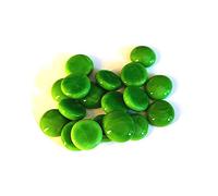 mesbilles - 250 GR Vert Perle 60 Billes Plates Plates - Galet en Verre 20 mm Cailloux en Verre décoratifs
