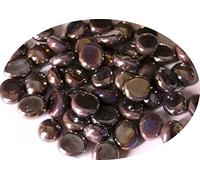 mesbilles - 250 GR Violet Glossy 150 Billes Plates - Galet en Verre 12 mm Cailloux en Verre décoratifs