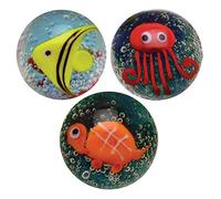 mesbilles - 3 Billes d'art Aquarius - Bille d'art en Verre 16 mm