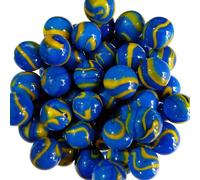 mesbilles - 30 Billes Bleu et Jaune - Bille en Verre 16 mm
