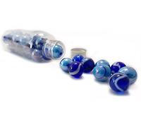 mesbilles 30 Billes mélange créatif - Bille en Verre à Collectionner (16 mm, Bleu & Bleu)