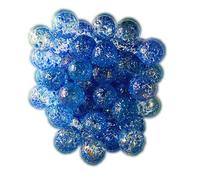 mesbilles 30 Billes Pépites Bleu Bille en Verre à Collectionner 16 mm