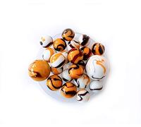mesbilles - 30 Billes Zébré Orange - Sac de Billes en Verre